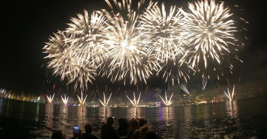 Cannes: Fireworks at Sea - The Lérins Islands at sunset