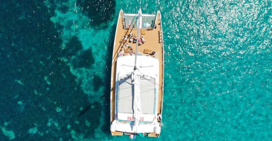 Cannes: Half-Day Catamaran Cruise - A modern catamaran with room to spread out