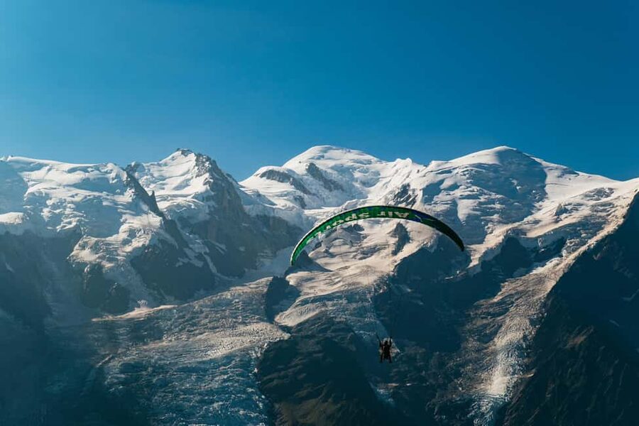 Chamonix: Tandem Paragliding Flight - From Chamonix to the Le Brévent launch site