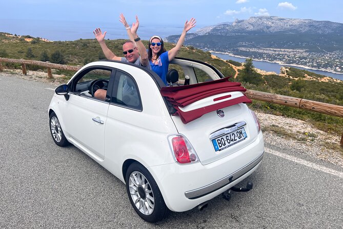 Drive by cabriolet from Marseille cruise port to cassis - The Calanques National Park from the road