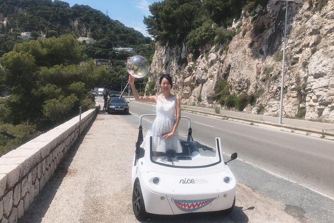 French Riviera Famous Cities Scoot Coupe Tour from Nice - Summer swimming adds a welcome change of pace