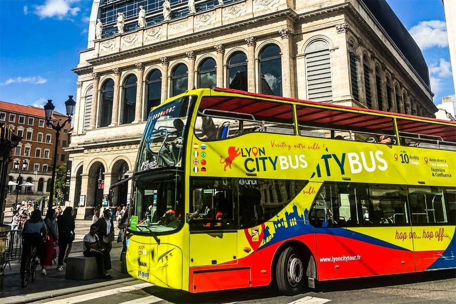Lyon City Hop-on Hop-off Sightseeing Bus Tour - Place des Terreaux and the Painted Wall