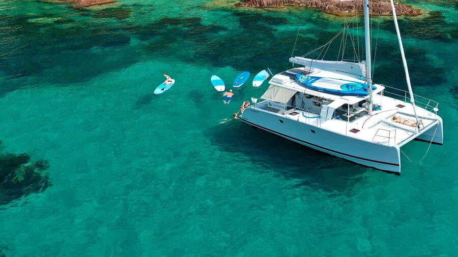 Marseille: Calanques Catamaran Tour & Standup Paddle - Leaving Marseille’s Vieux-Port by catamaran