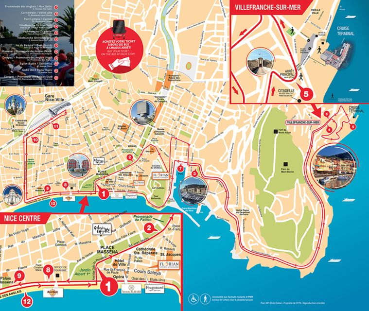 Nice: 1 or 2-Day Hop-On Hop-Off Bus Tour - The coastal run to Villefranche-sur-Mer