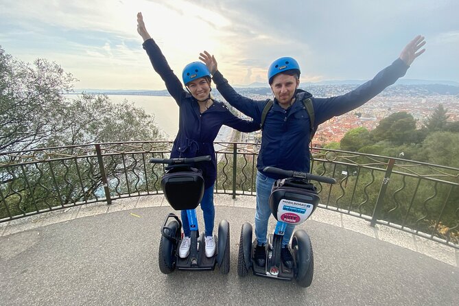 Nice City Segway Sightseeing Tour - Blue chairs, a small Liberty statue, and Cours Saleya