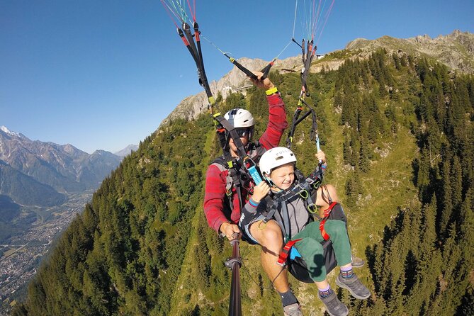 Paragliding Tandem Flight over the Alps in Chamonix - Mont Blanc from the air