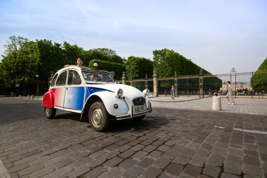 Paris: Classic Sites Tour by Vintage Citroen 2CV - From your pickup to the Champs Elysées