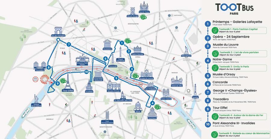Paris: Hop-on Hop-off Bus Tour & Seine Cruise Bundle Tour - Paris from the top deck, then from the Seine
